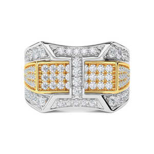 10.00Ct <b>Ice</b> Out VVS Moissanite Round Cut Diamond With Hip Hop Anniversary <b>Ring</b> for Men's 925 Sterling Silver - Product Image 4