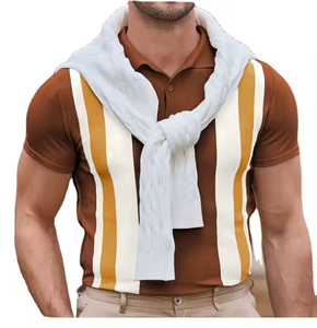 Golf personnalisable pour hommes pour polos Logo d'impression brodé 100% coton Polyester solide tricoté uniforme taux de vente entier - Product Image 3