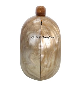 Pochette de soirée en résine de marbre de paillettes marron pour femmes à la mode Technique de coulée épaule bandoulière HandbagCrafted avec Style - Product Image 3