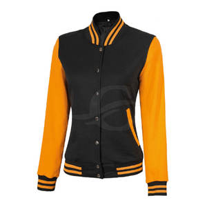 Best Selling Women's Autumn Solid Cotton Knitted Windproof Letterman Jacket Breathable Single Button Closure <b>Unbeatable</b> Price - Product Image 3