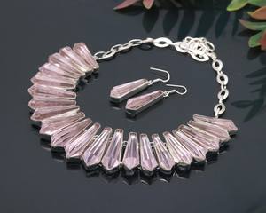 สร้อยคอและต่างหูทำมือสำหรับเด็ก ประดับด้วยพลอยคุนไซต์สีชมพู ตัวเรือนเงินแท้ 925 พร้อมสายปรับระดับได้ ของขวัญเครื่องประดับ - Product Image 2