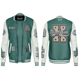 Veste universitaire d'automne pour hommes de haute qualité coupe régulière col de baseball broderie Logo personnalisé taille XL tissu de toile coupe régulière - Product Image 3