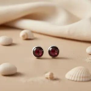 Boucles d'oreilles pendantes tendance en argent et grenat pour femme, ornées d'émeraude, de rubis, de saphir, de diamant et d'améthyste, certifiées GIA - Product Image 3