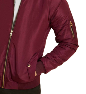 Veste bomber pour homme, nouvelle mode 2025, logo personnalisé OEM, col montant, manteau d'hiver avec décorations appliquées pour les étudiants - Product Image 3