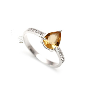 Vente en gros de bagues en argent sterling massif 925 faites à la main avec citrine naturelle bijoux fins pour femmes - Product Image 1