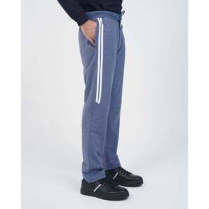 Pantalon de jogging pour homme IBASA 100% coton molletonné XL, coupe ajustée, style cargo, avec logo personnalisable et bande latérale décorative - Product Image 1
