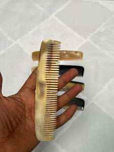 Peines de pelo de cuerno hechos a mano ecológicos de alta calidad con mango de cuerno de búfalo al mejor precio en India - Product Image 4