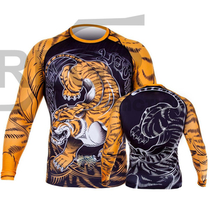Compression Gym Shirts Surfing Long Sleeve Custom Logo UV BJJ Rashguard MMA Sublimated <b>Mens</b> Rash Guard DHL Sublimation FEDEX OEM - Product Image 6