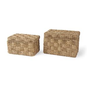 <b>Seagrass</b> straw box natural sea grass boxes premium quality raffia straw <b>basket</b> and <b>lid</b> cover - Product Image 4