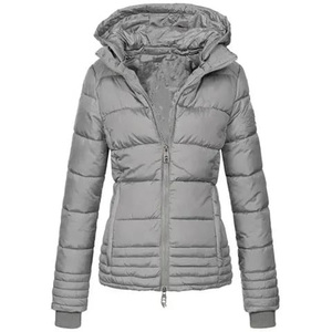 Chaqueta acolchada ligera de gran tamaño para mujer, Color personalizado, impermeable, transpirable, poliéster, nailon, bordado informal, bajo MOQ - Product Image 3