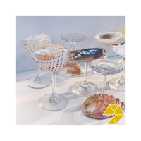 Verre à vin en coquillage naturel du Vietnam, fait main, design classique, compatible lave-vaisselle, pour hôtel, restaurant, bar, événements, décoration de table