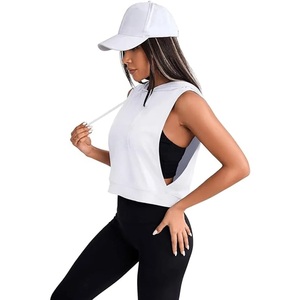 Custom Wholesale Sleeveless Hoodie Tank Top Fitness Men GYM <b>Singlet</b> Fitness Wears Gym Apparels - Product Image 2