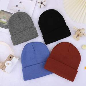 Hot Sale Customised Wool Knit Slouchy Beanie Warm Beanies with 3D Embroidery and <b>Personalised</b> Label - Product Image 3