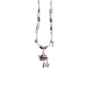 Collier Pendentif Arbre de Noël Plaqué Or avec Perles d'Imitation Violettes Exquises, Nouveau et Tendance, Style Japonais et Coréen, pour <span class=keywords><strong>Femme</strong></span> - Product Image 5