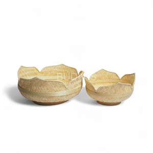 Wholesale Bamboo Basket or Tray, Deep Bamboo Woven Storage Bowl <b>Pantry</b> and Countertop Basket - Product Image 1