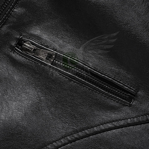 Vestes en cuir de mode respirantes pour hommes de haute qualité col à capuche avec fermeture éclair grande taille quantité minimale de commande bas pour la saison d'hiver - Product Image 4