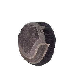 วิกผมแท้แบบโมโน ฟรอนท์ เลซ ผมจีนแท้ เกรดเวอร์จิ้น เรมี่  แบบแพทช์ ผมหยิกตรง ลอนลึก สี 1b+เทา - Product Image 5