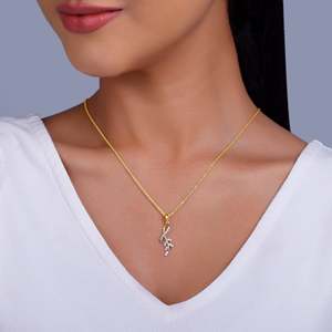 Impresionante Heer by GIVA Gold Leaf Diamond Pendant & Charm - Product Image 3