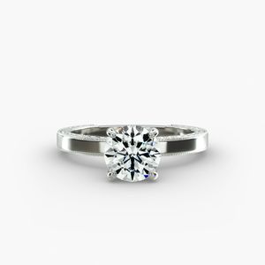 แหวนหมั้นสไตล์วินเทจสุดโรแมนติก แหวนเพชรเม็ดเดี่ยวสำหรับทุกโอกาส - Product Image 1