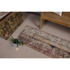 Vintage <b>Runner</b> Rug, 1.8x6.2 ft Turkish Rug, <b>Red</b> Floral Wool Rug - Product Image 5