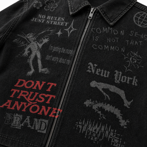 Camisa Oversize Personalizada para Hombre con Cremallera, Manga Corta, Corte Holgado, Estilo Urbano, Estampado Gráfico Lavado, Venta al por Mayor OEM - Product Image 5