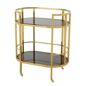 Wine <b>Trolley</b> Luxury Bar Cart Mirror Top Hotel <b>Furniture</b> <b>Trolley</b> Oval shape Standard size Wine Bar cart Tea <b>Trolley</b> - Product Image 4