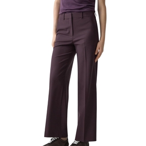 Femmes Vintage élégant décontracté taille haute plissé avant jambe droite mélange de laine pantalon-confortable respirant solide pantalon - Product Image 5