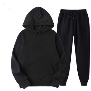 450GSM Survêtements de sport pour hommes Jogging Pullover Hoodie and Sweatpants 2Pcs Set Joggers 100% Cotton Men's Tracksuits for Sale - Product Image 3