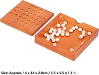 Jeu de société Solitaire en marbre en bois, jeu de société Solitaire à cheville en bois pour enfants et adultes