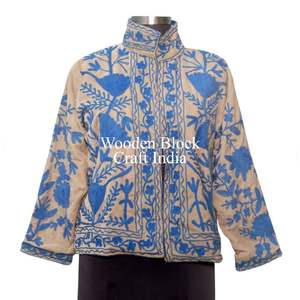 Most Trending Autumn Winter Jacket <b>for</b> <b>Women</b> Handmade <b>Velvet</b> Quilted Suzani Embroidery Breathable Free Size jacket - Product Image 2