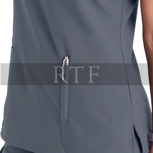 Uniformes hospitaliers unisexes à manches courtes personnalisés de marque de distributeur Raw to Fine pour infirmières - Product Image 4