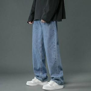 2025 nouveaux hommes Y2K Vintage côté rayé droit Jean haute rue lavage bleu Baggy Denim pantalon Hip Hop mode brodé - Product Image 4