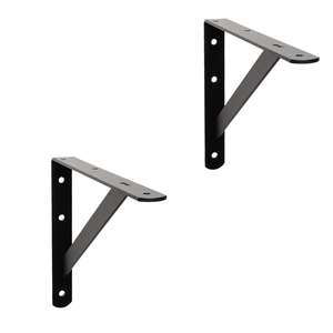 Supports d'étagères noirs, support robuste, étagères murales flottantes en métal, supports d'étagères en forme de L à faire soi-même - Product Image 1