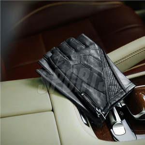 Durable Leather <b>Fingerless</b> <b>Gloves</b> for Weightlifting and Outdoor Sports Strong Grip Design - Product Image 5