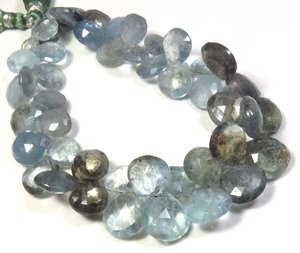 ลูกปัดเหลี่ยมเพชรพลอยสีฟ้าสีฟ้าธรรมชาติขนาด9-11มม. กับ8.5 "Strand Moss เพชรพลอยหลวมสำหรับเครื่องประดับเจียระไน - Product Image 1