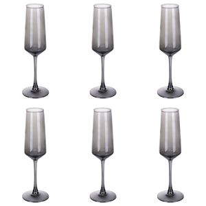 Set di 6 Bicchieri da Vino in Cristallo Fumé Rubino Sibilla 250ml, Logo Personalizzabile, Trasparenti per Casa e Bar - Product Image 1