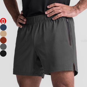Short sportif de gymnastique pour hommes, séchage rapide, taille élastique, poche zippée, fitness, course, respirant, anti-rides, entraînement - Product Image 1