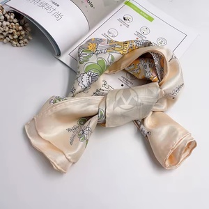 Bufandas con sensación de seda Floral con estampado Digital de alta calidad, bufanda sedosa con estampado largo de satén para mujer, regalo para mujer, precio barato, OEM personalizado - Product Image 3