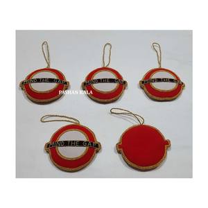 Nouveau Design étonnant fait à la main doré Zari broderie avec travail perlé ornements suspendus de noël pour la décoration de la maison but - Product Image 1