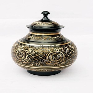Royal Blue Color Finishing and Birds Designer Engraved Top Quality Urns Memorial <b>Keepsake</b> <b>Ashes</b> Storage Organization Urns & Pots - Product Image 5
