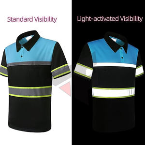 Chemises de travail à manches courtes de sécurité, jaunes et noires, pour hommes, chemises de travail de construction, chemises réfléchissantes - Product Image 5