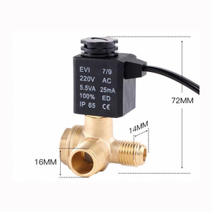 AC220V Compressore D'aria Solenoide Valvola Filo di 90 Gradi FAI DA TE Utensili Per La Casa 3 Porta In Ottone Centrale SPZJ-02AC - Product Image 4