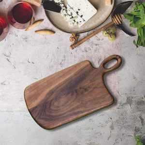 Planche à découper rectangulaire en bois d'acacia massif durable, faite à la main, écologique, finition bois de rose, compatible lave-vaisselle, accessoire de cuisine pour - Product Image 5