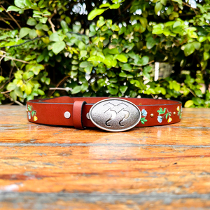 Cinturón Casual de Cuero de Búfalo de Agua con Bordado Floral de Diseño 2026 para Mujer, con Hebilla Sólida de Latón 100%, Ancho de 30 mm, Personalizable - Product Image 3