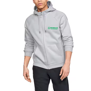 Sweat à capuche unisexe personnalisé avec logo, fermeture éclair intégrale, respirant, séchage rapide, en molleton/éponge française 100% coton, teint uni, hiver - Product Image 2