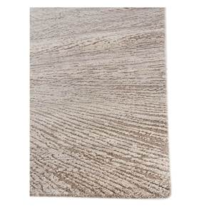 พรมขนสัตว์ผสมไหมไผ่ถักมือสีเบจน้ำตาลขนาดใหญ่ รุ่น AKWB-3549 ลายเรขาคณิต รูปทรงสี่เหลี่ยมผืนผ้า เหมาะสำหรับห้องโถง ห้องนั่งเล่น - Product Image 4