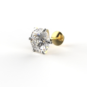 เครื่องประดับ avarta ทอง18K 2กะรัต Moissanite ต่างหูสตั๊ด-ชิ้นเดียว - Product Image 1