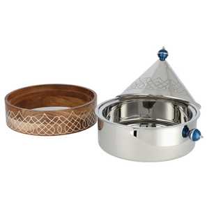 Casserole de serveur de nourriture d'acier inoxydable avec le couvercle de conception de marteau de support en métal fini doré pour l'usage d'hôtel de mariage de buffet de partie - Product Image 6