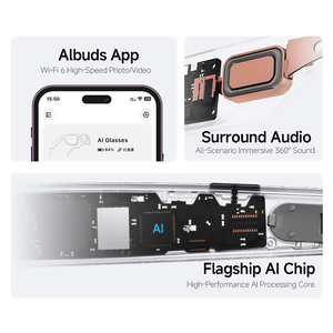 แว่นตาอัจฉริยะ HD5 Ultra AI กล้อง 8MP ความละเอียด 1080P กันน้ำ IP65 รองรับการสั่งงานด้วยเสียง เล่นเพลง โทรออกได้ - Product Image 4