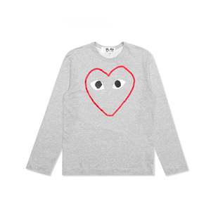 Camiseta PLAY para Hombre, 100% Algodón, Diseño de Corazón, Estampado Suave, 300 Gramos, Jersey - Product Image 1